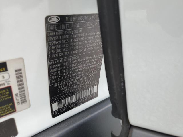 SALWR2FV1HA177749 - 2017 LAND ROVER RANGE ROVE HSE WHITE photo 13