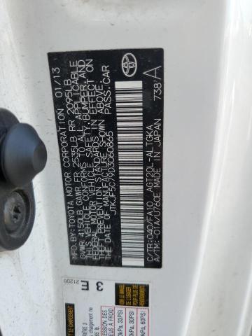 JTKJF5C79D3060865 - 2013 TOYOTA SCION TC 白色 照片 13