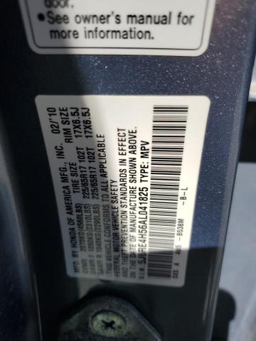 5J6RE4H56AL041825 - 2010 HONDA CR-V EX GRAY photo 13