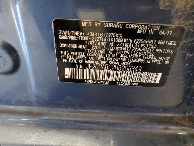 JF2GPABC2H8266349 - 2017 SUBARU CROSSTREK PREMIUM ლურჯი ფოტო 14