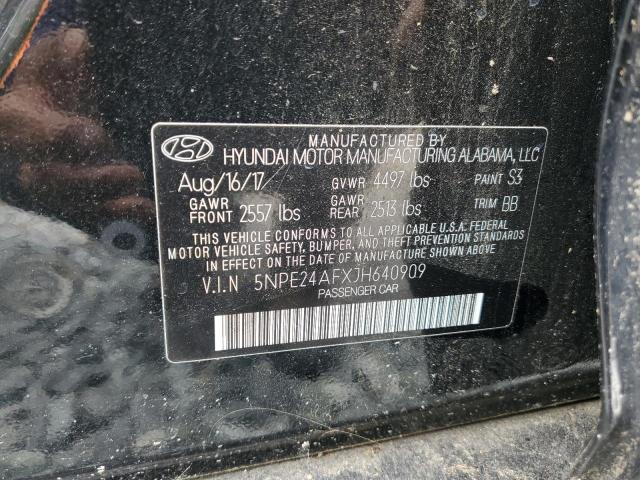 5NPE24AFXJH640909 - 2018 HYUNDAI SONATA SE 黑色 照片 12