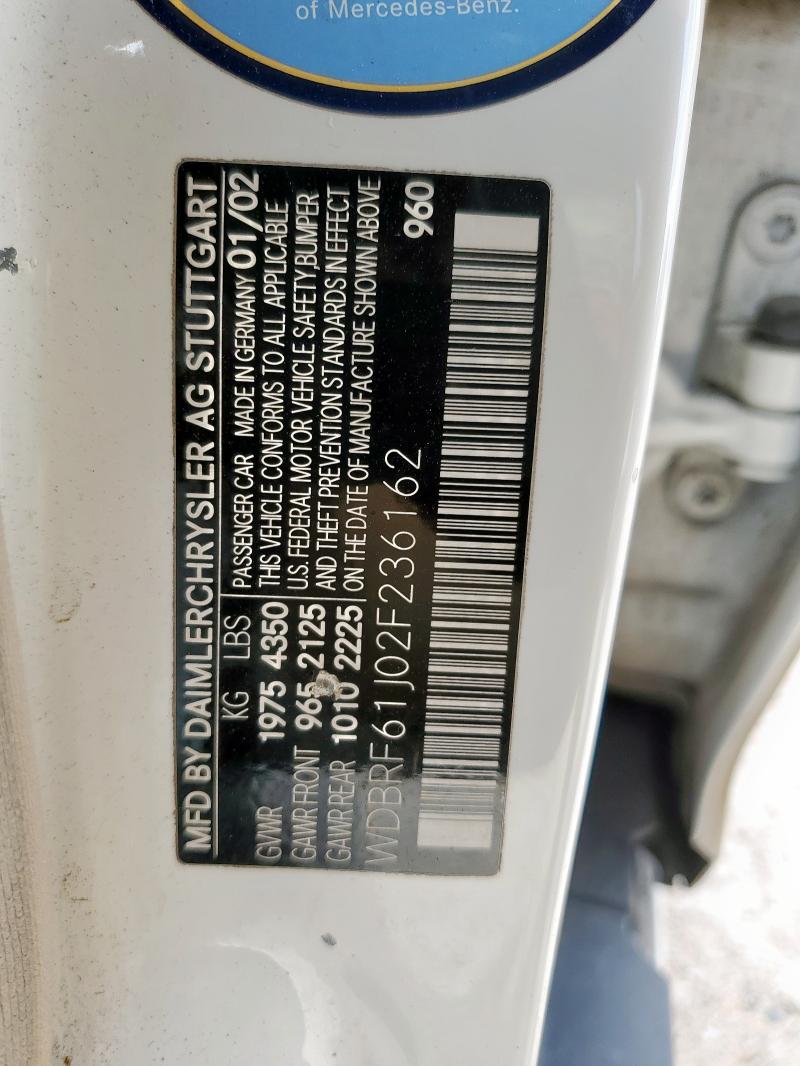 WDBRF61J02F236162 - 2002 MERCEDES-BENZ C 240 Ağ foto 12