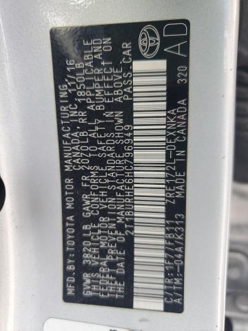 2T1BURHE6HC796949 - 2017 TOYOTA COROLLA L SILVER photo 12