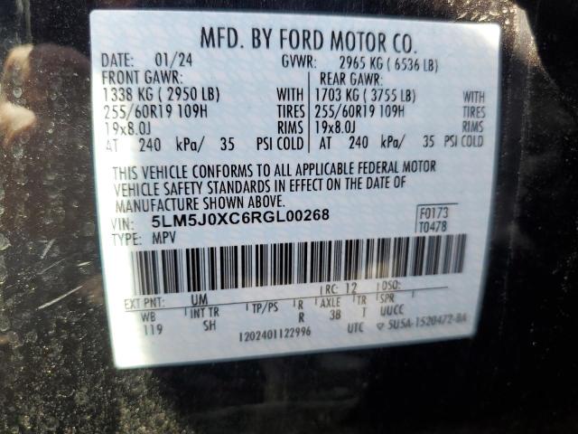 5LM5J0XC6RGL00268 - 2024 LINCOLN AVIATOR შავი ფოტო 13