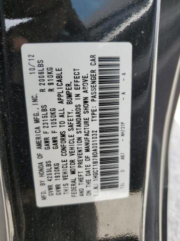 1HGCT1B78DA001032 - 2013 HONDA ACCORD EX 黑色 照片 12