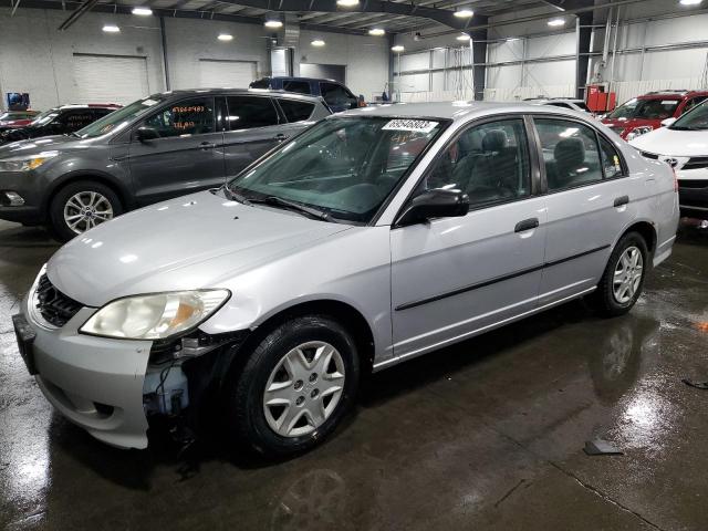 1HGES16375L007185 - 2005 HONDA CIVIC DX VP SILVER photo 1