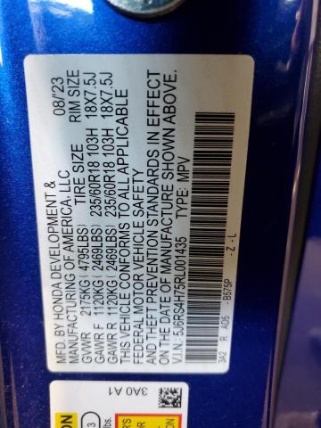 5J6RS4H75RL001435 - 2024 HONDA CR-V EXL BLUE photo 14