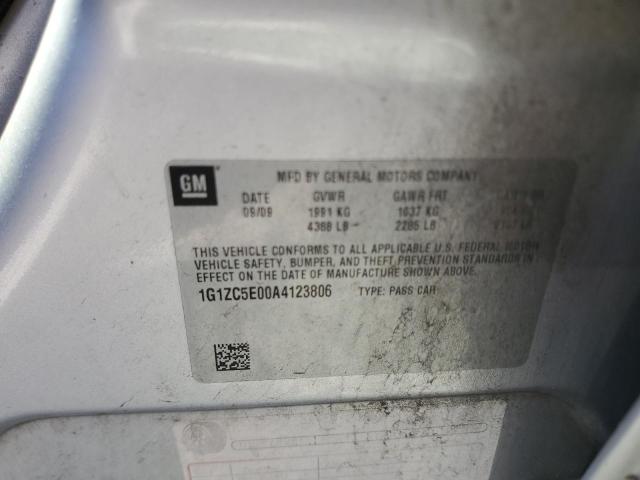 1G1ZC5E00A4123806 - 2010 CHEVROLET MALIBU 1LT SILVER photo 10