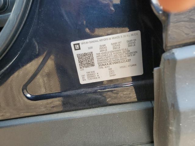 3GNAXJEV6MS121437 - 2021 CHEVROLET EQUINOX LT BLUE photo 13