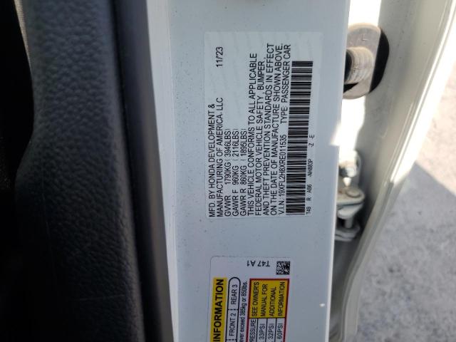 19XFL2H8XRE011535 - 2024 HONDA CIVIC SPORT WHITE photo 13