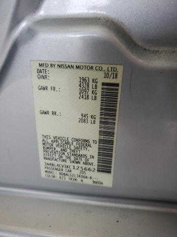 1N4BL4CV3KC125662 - 2019 NISSAN ALTIMA SR 银色 照片 12