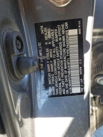 SHHFK7H49JU418711 - 2018 HONDA CIVIC SPORT ნაცრისფერი ფოტო 13