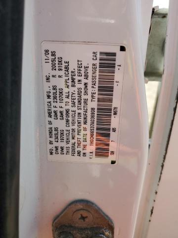 1HGCM66537A036908 - 2007 HONDA ACCORD EX Beyaz fotoğraf 12