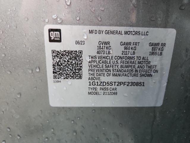 1G1ZD5ST2PF230851 - 2023 CHEVROLET MALIBU LT GRAY photo 13