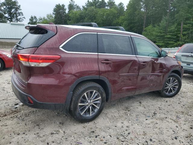 5TDJZRFH4JS494308 - 2018 TOYOTA HIGHLANDER SE Бордовий фото 3