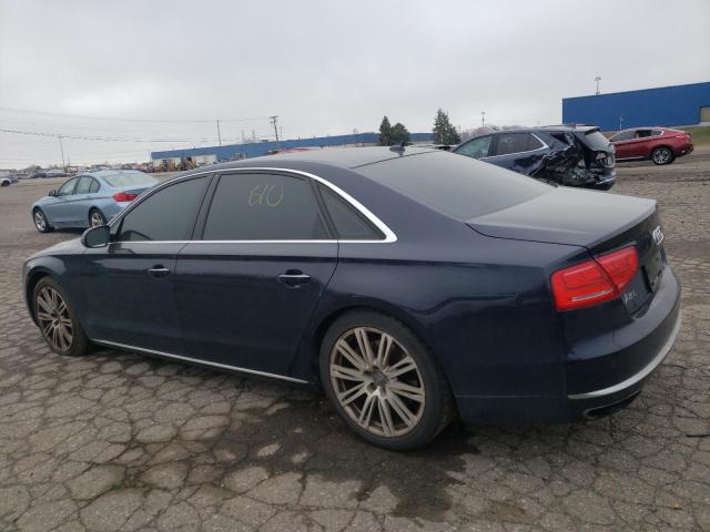 WAUR2AFD7DN016607 - 2013 AUDI A8 L QUATTRO BLUE photo 2