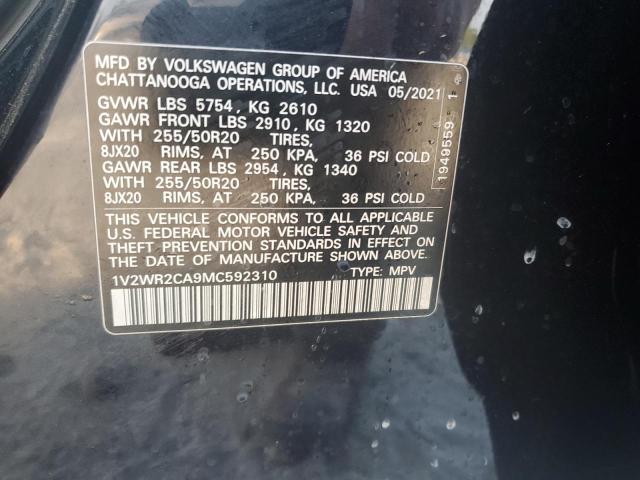 1V2WR2CA9MC592310 - 2021 VOLKSWAGEN ATLAS SE Qara foto 13