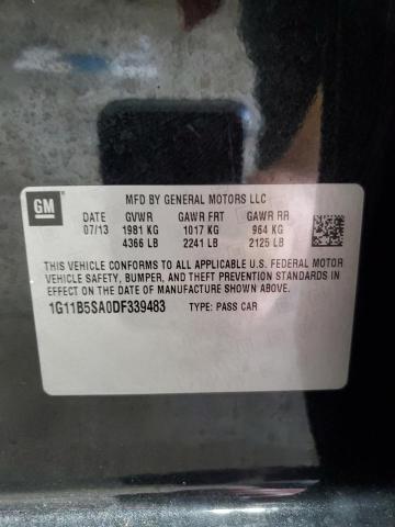 1G11B5SA0DF339483 - 2013 CHEVROLET MALIBU LS 黑色 照片 12