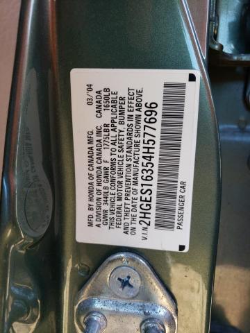 2HGES16354H577696 - 2004 HONDA CIVIC DX VP 绿色 照片 12
