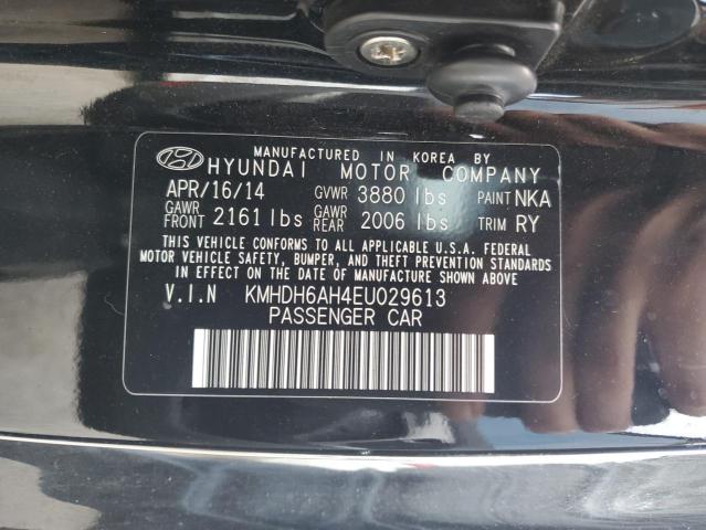 KMHDH6AH4EU029613 - 2014 HYUNDAI ELANTRA CO GS BLACK photo 12