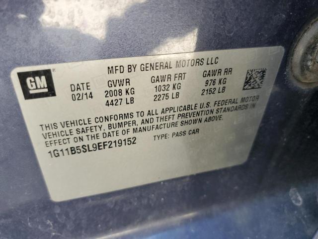 1G11B5SL9EF219152 - 2014 CHEVROLET MALIBU LS BLUE photo 12