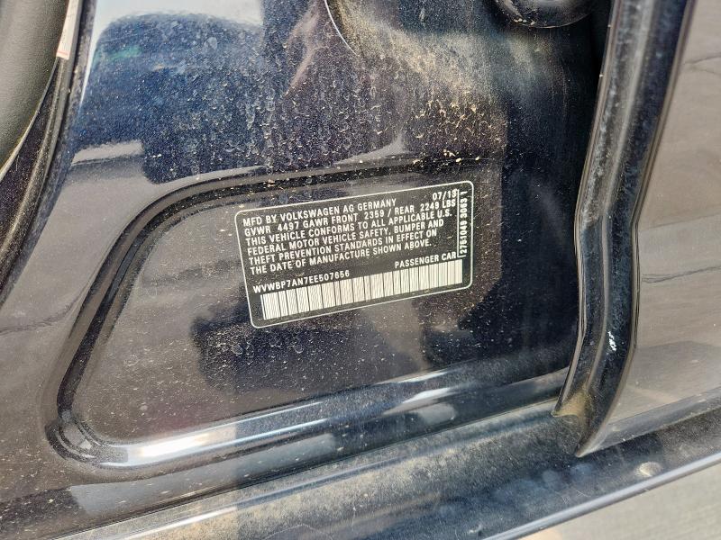 WVWBP7AN7EE507656 - 2014 VOLKSWAGEN CC SPORT შავი ფოტო 12