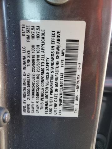7FARW1H52JE017143 - 2018 HONDA CR-V EX GRAY photo 14