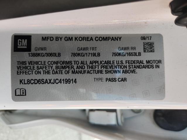 KL8CD6SAXJC419914 - 2018 CHEVROLET SPARK 1LT 白色 照片 13