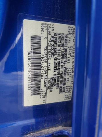 3N1BC1CP3CK243333 - 2012 NISSAN VERSA S Կապույտ լուսանկար 12