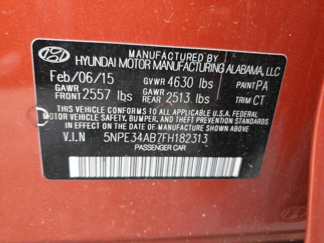 5NPE34AB7FH182313 - 2015 HYUNDAI SONATA SPORT 橙色 照片 13