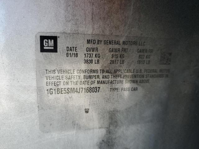 1G1BE5SM4J7168037 - 2018 CHEVROLET CRUZE LT SILVER photo 12