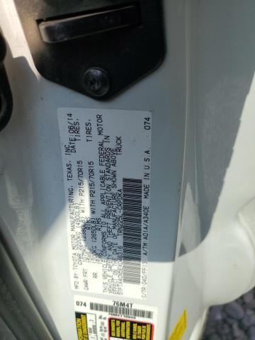 5TFTX4CN5EX046316 - 2014 TOYOTA TACOMA ACCESS CAB თეთრი ფოტო 12