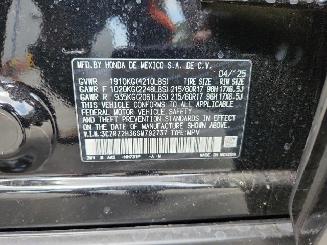 3CZRZ2H36SM792737 - 2025 HONDA HR-V LX BLACK photo 13