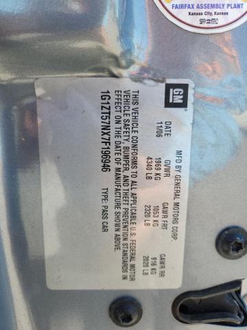 1G1ZT57NX7F196946 - 2007 CHEVROLET MALIBU LT ნაცრისფერი ფოტო 12