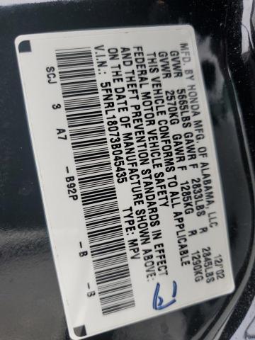 5FNRL18073B045435 - 2003 HONDA ODYSSEY EXL BLACK photo 13