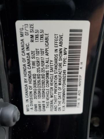 2HKRM4H77DH692349 - 2013 HONDA CR-V EXL BLACK photo 13