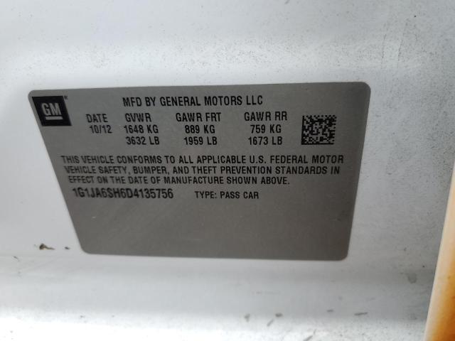 1G1JA6SH6D4135756 - 2013 CHEVROLET SONIC LS İki rəngli foto 12