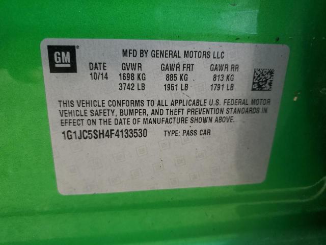 1G1JC5SH4F4133530 - 2015 CHEVROLET SONIC LT GREEN photo 12