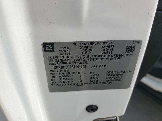 1GKKRPED2BJ141253 - 2011 GMC ACADIA SLE WHITE photo 13