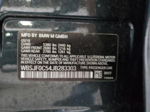 WBSJF0C54JB283303 - 2018 BMW M5 BLACK photo 12