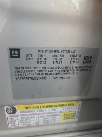 1G1ZG5E79CF314195 - 2012 CHEVROLET MALIBU LTZ ოქროსფერი ფოტო 12