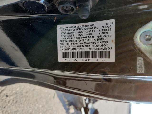 2HGFC3B34JH357089 - 2018 HONDA CIVIC EX أسود صورة 13