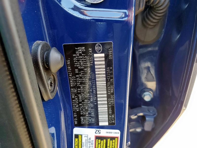 4T1G11AK6RU221007 - 2024 TOYOTA CAMRY SE NIGHT SHADE BLUE photo 13