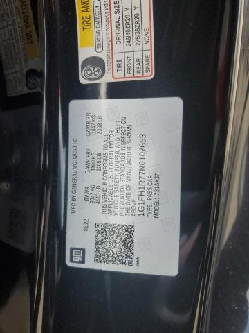 1G1FH1R77N0107653 - 2022 CHEVROLET CAMARO SS 黑色 照片 12