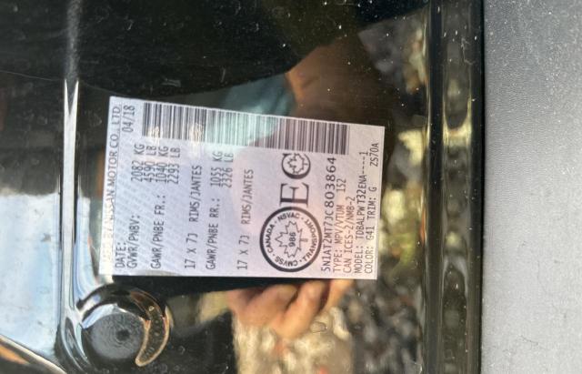 5N1AT2MT7JC803864 - 2018 NISSAN ROGUE S BLACK photo 10