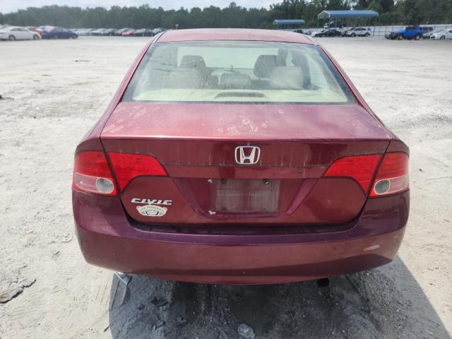 1HGFA16518L081442 - 2008 HONDA CIVIC LX MAROON photo 6