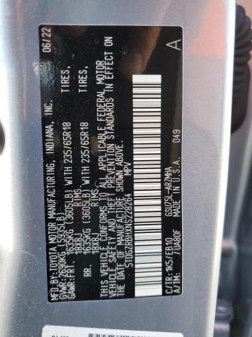 5TDGZRBHXNS228264 - 2022 TOYOTA HIGHLANDER XLE SILVER photo 13