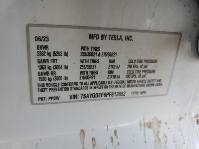 7SAYGDEF6PF813652 - 2023 TESLA MODEL Y 白色 照片 12