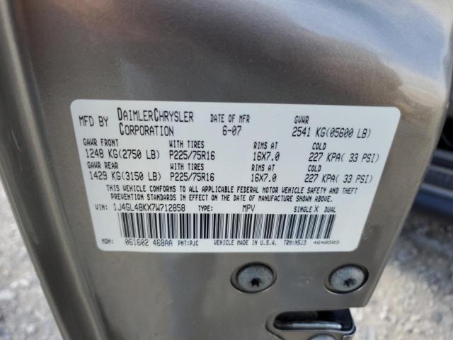 1J4GL48KX7W712858 - 2007 JEEP LIBERTY SPORT 金色 照片 12