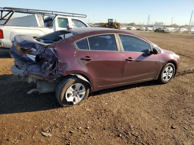 3KPFL4A76HE012077 - 2017 KIA FORTE LX MAROON photo 3